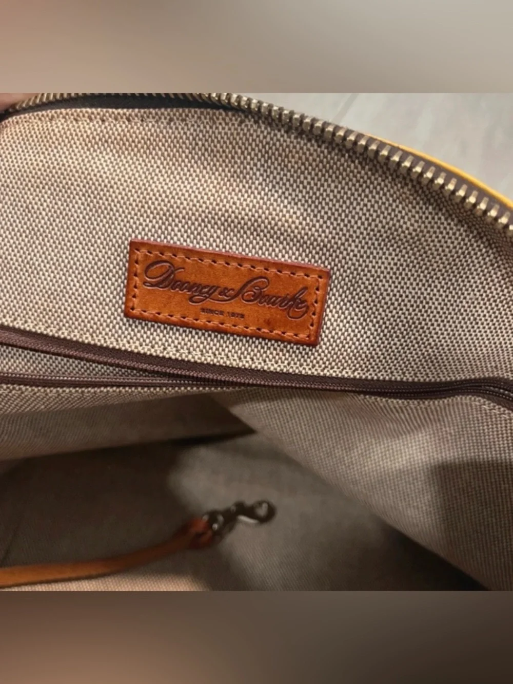 Dooney & Bourke Florentine Leather Satchel Yellow Crossbody - Picture 2 of 6